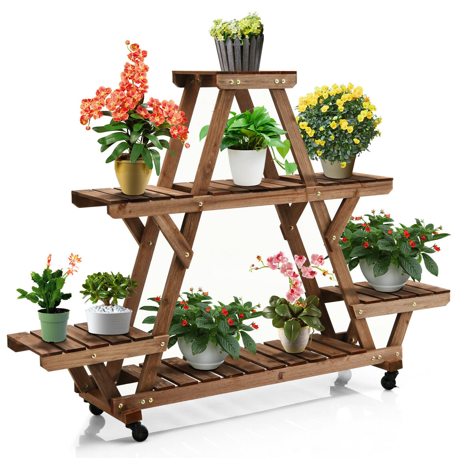 4 Layers Garden Rolling Trolley Plant Stand Rack Shelf - Dope Women's Clothing