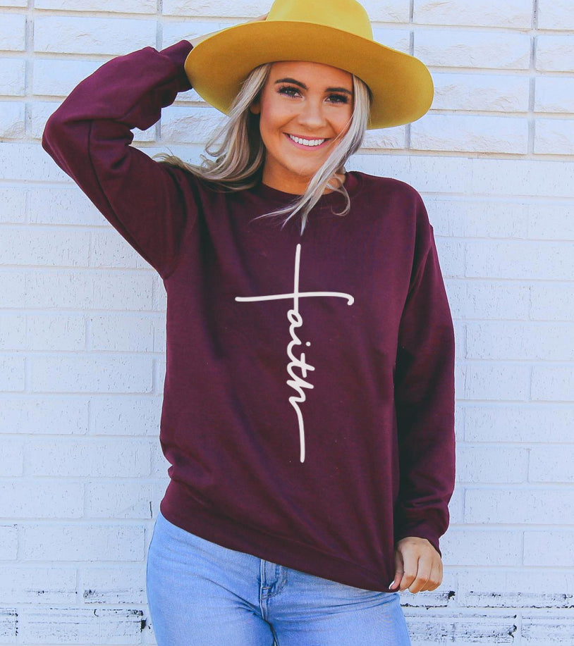 Faith Sweatshirt - Dope Women's Clothing