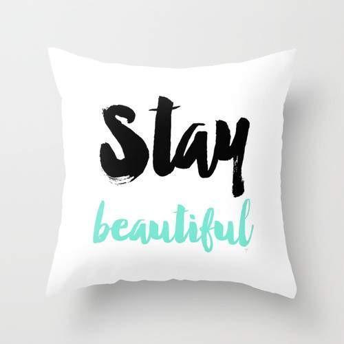 Stay Beautiful Typography Cushion/Pillow - Dope Women's Clothing
