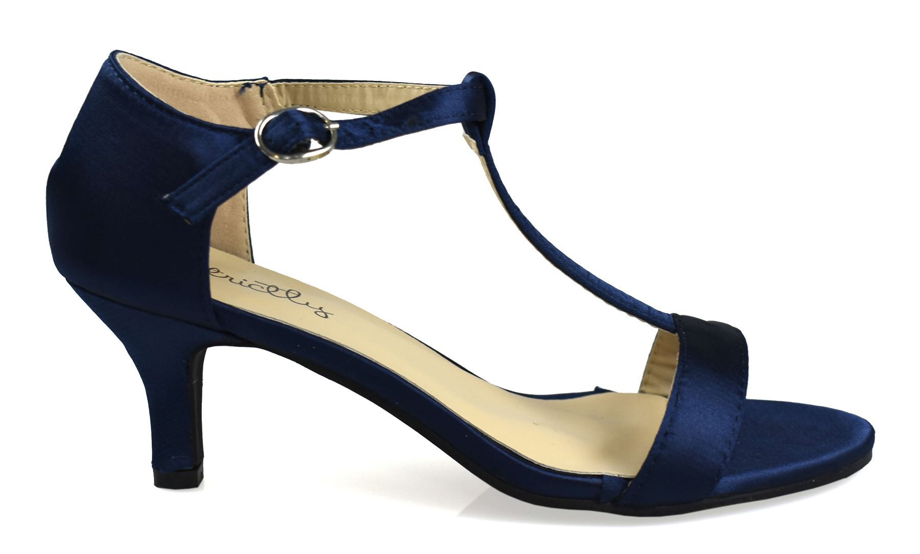Open Toe Satin Sandal Navy - Dope Women's Clothing