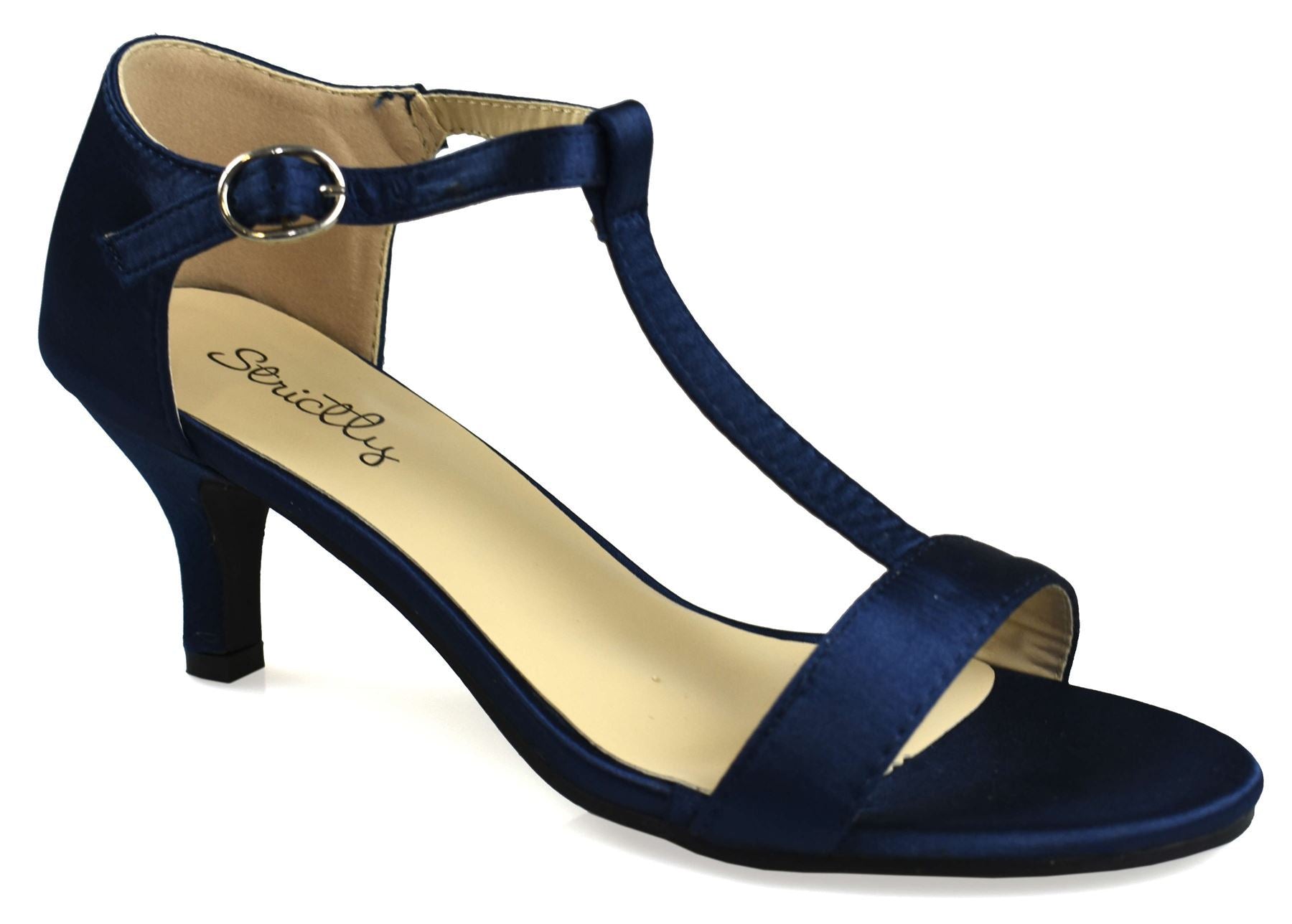 Open Toe Satin Sandal Navy - Dope Women's Clothing