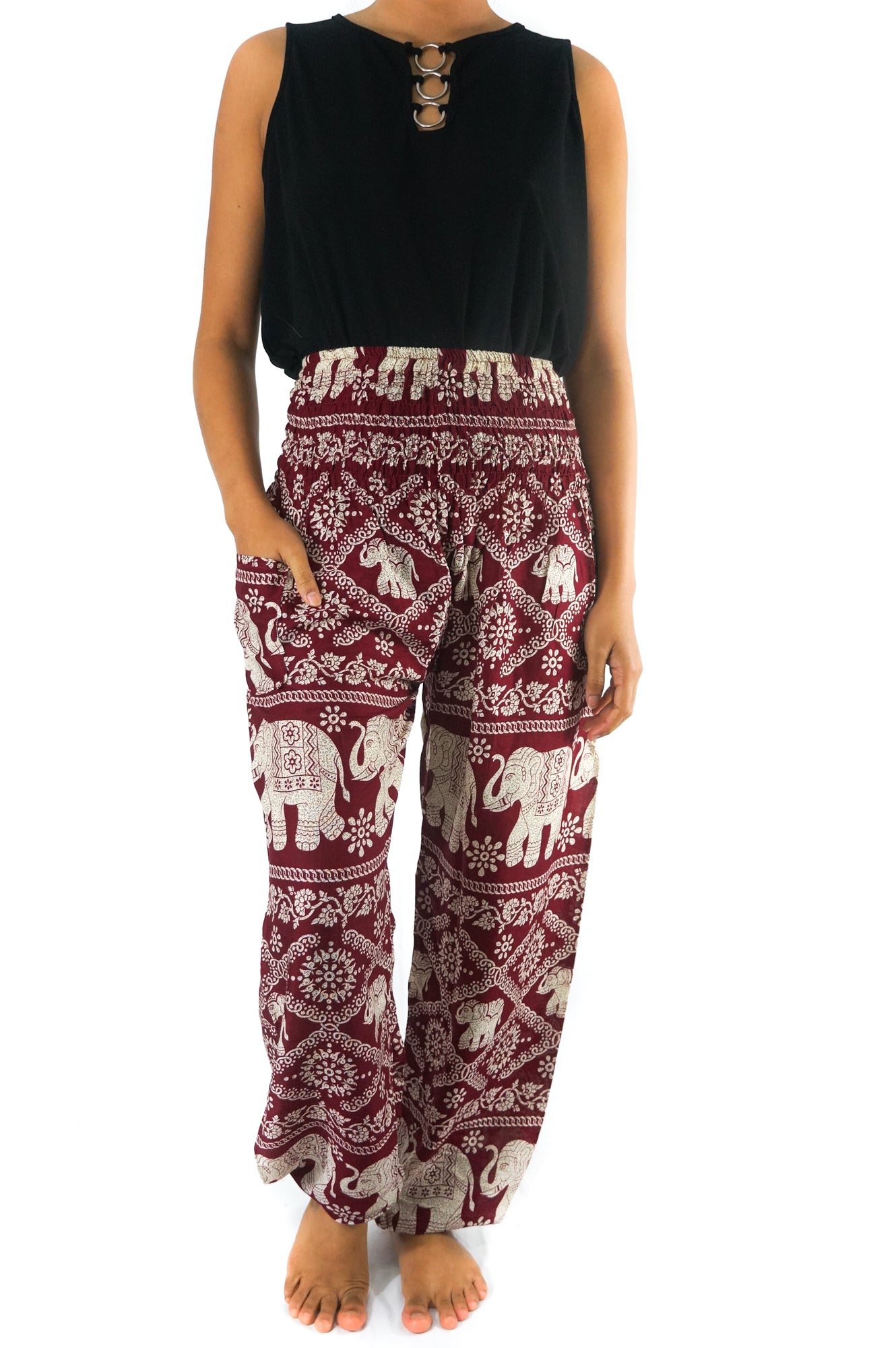 Burgundy ELEPHANT Pants Women Boho Pants Hippie Pants Yoga - Dope Women's Clothing