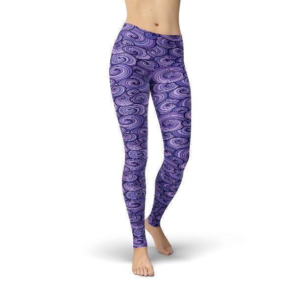 Jean Purple Swirls Leggings - Dope Women's Clothing