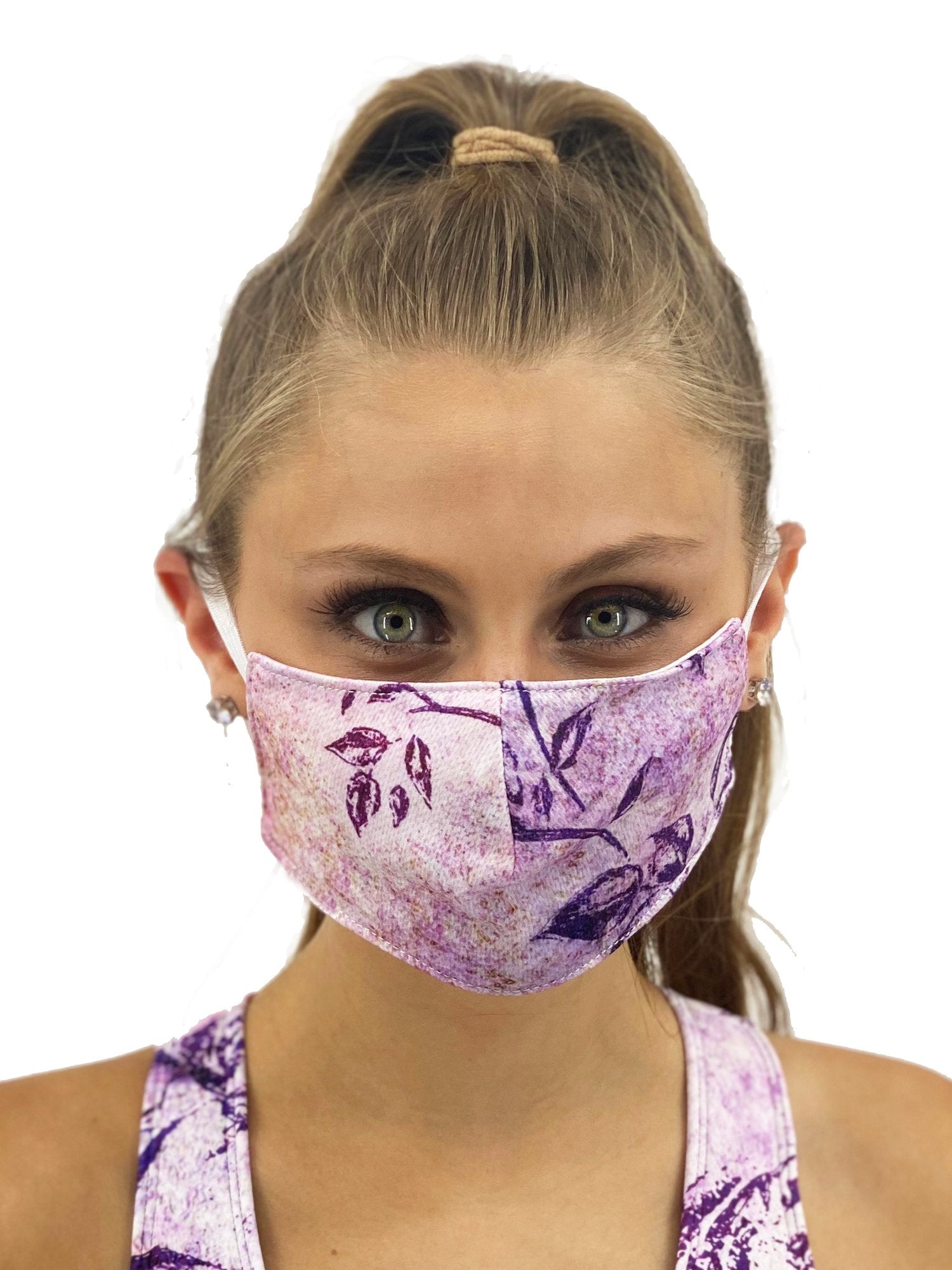 Vintage Purple Flower Face Cover - Dope Women's Clothing