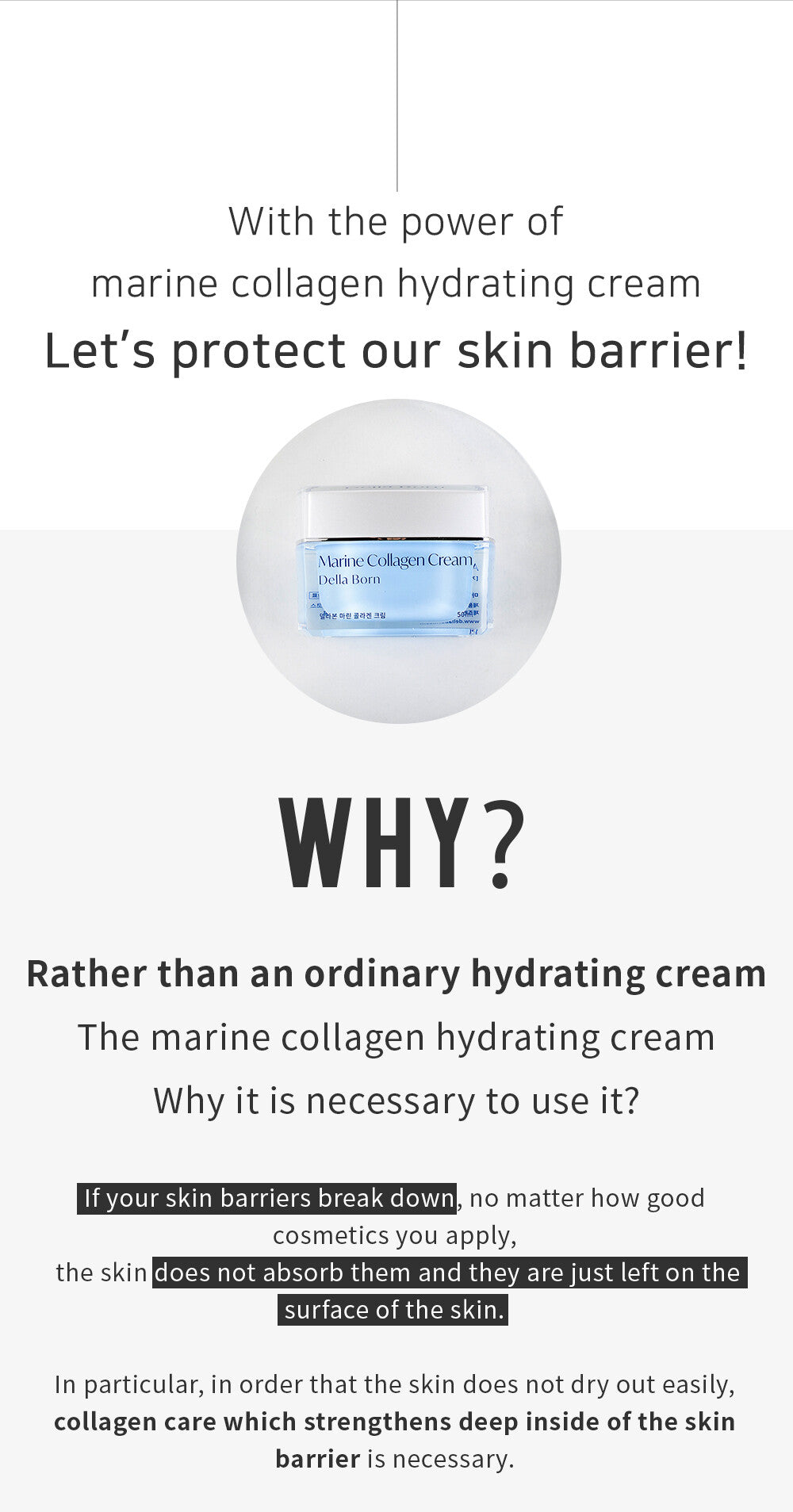 Korea Della Born Marine Collagen Cream 50ml - Dope Women's Clothing 