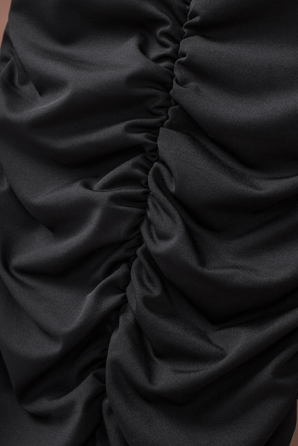 Black Sweetheart Long Sleeve Ruched Bodycon Mini Dress