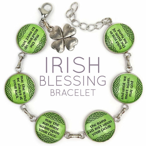 Irish Blessing Charm Bracelet – Stainless Steel or Silver-Plated - Dope Women's Clothing 