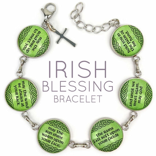 Irish Blessing Charm Bracelet – Stainless Steel or Silver-Plated - Dope Women's Clothing 