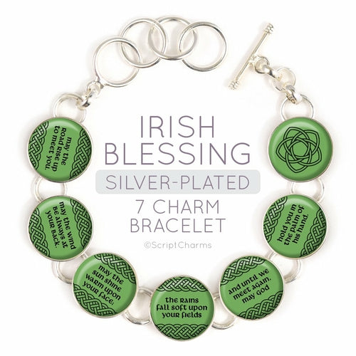 Irish Blessing Charm Bracelet – Stainless Steel or Silver-Plated - Dope Women's Clothing 