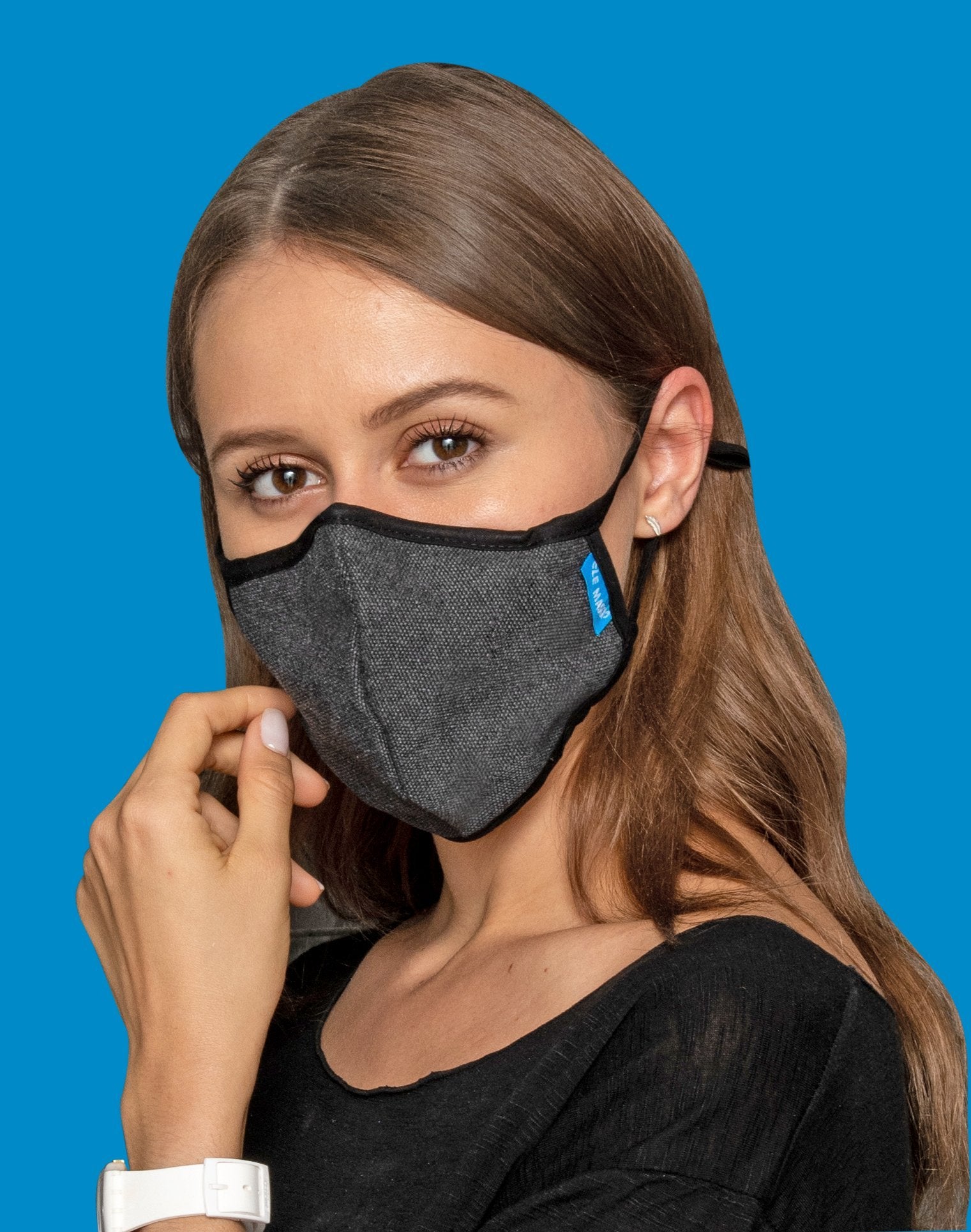 Dark Blue Canvas Mask - Dope Women's Clothing 