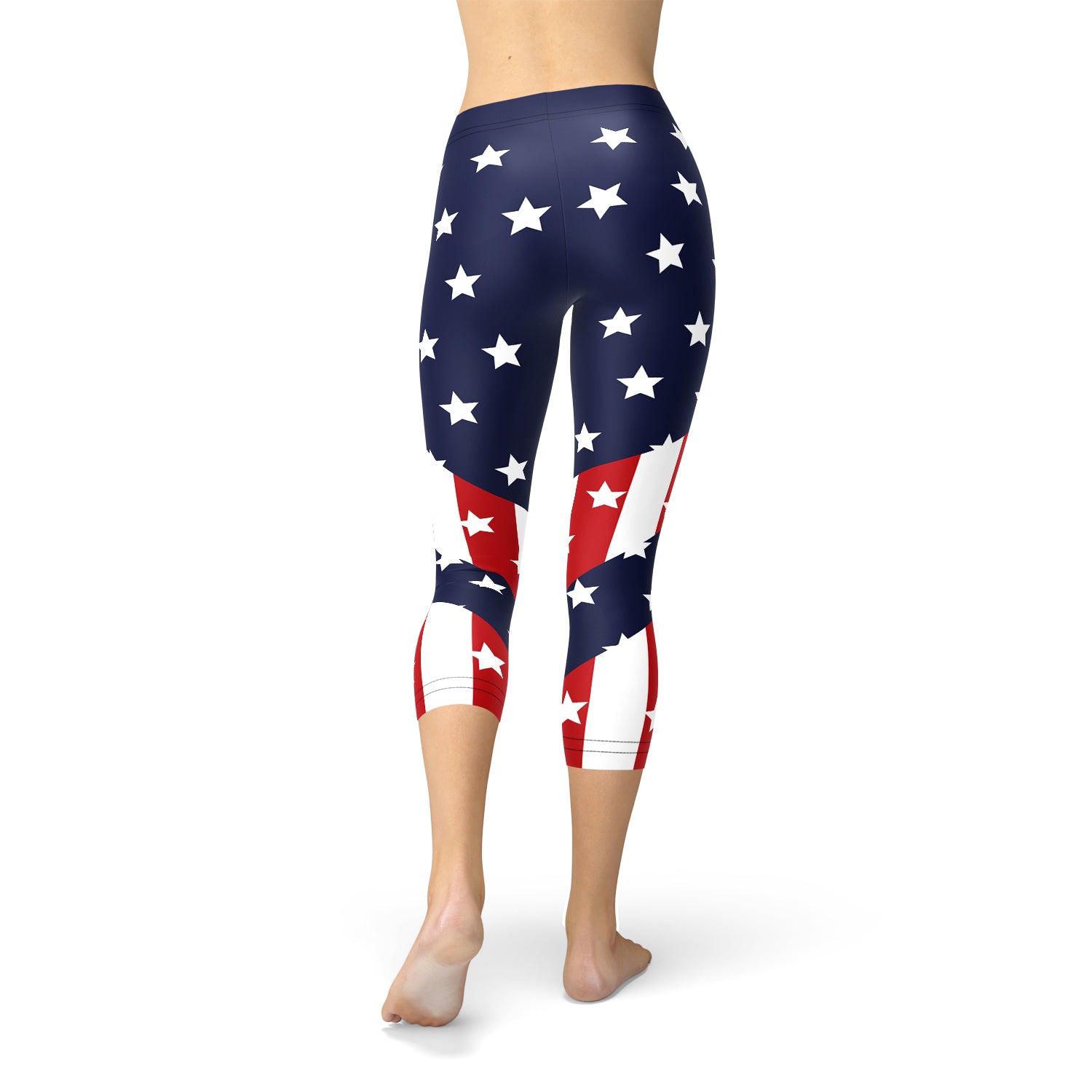 Womens American Flag Capri Leggings - Dope Women's Clothing 