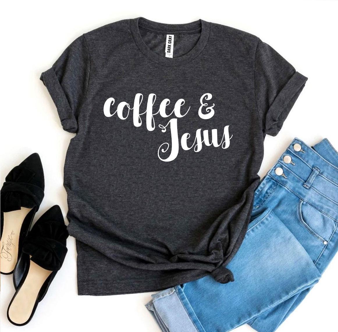 Coffee And Jesus T-shirt - Dope Women's Clothing 