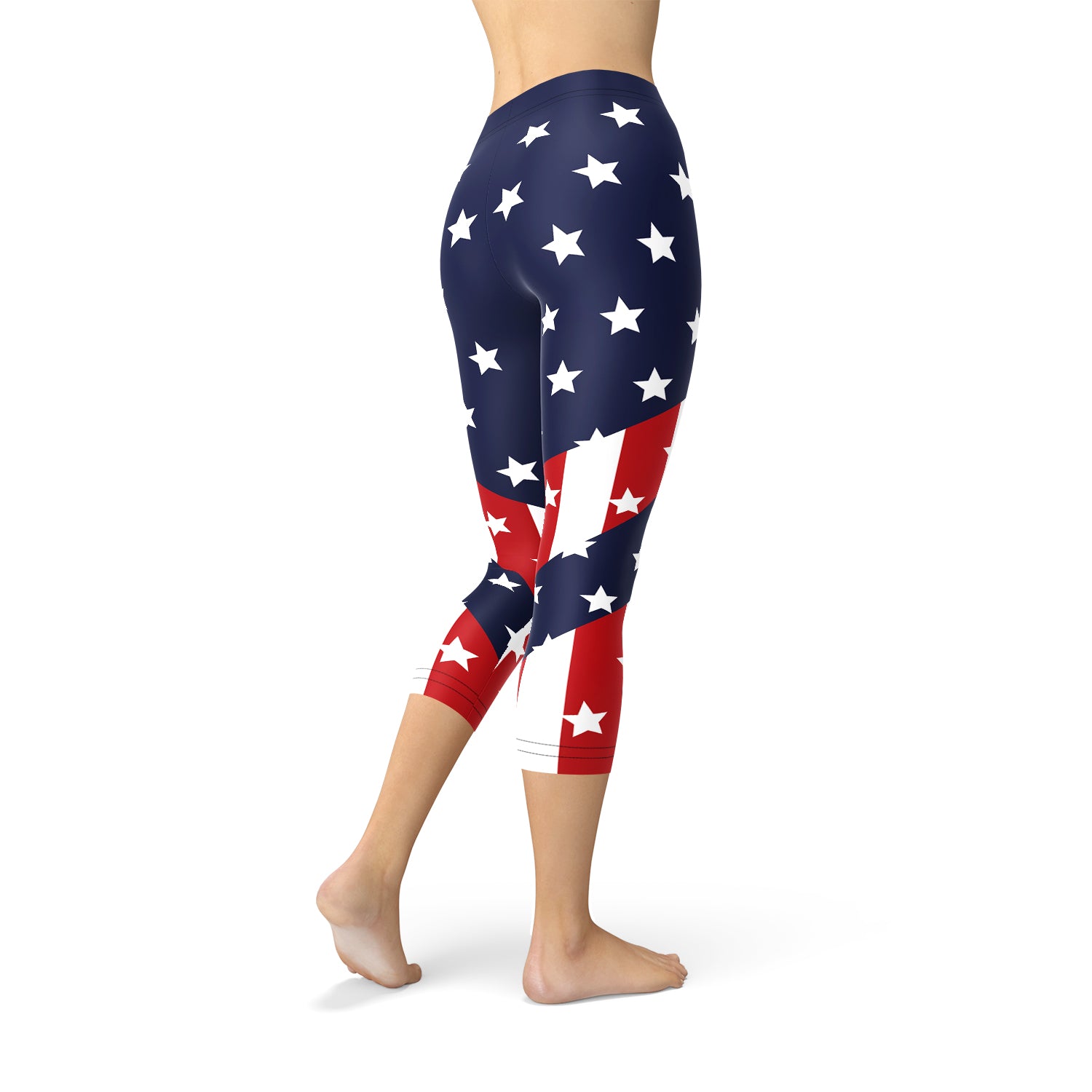 Womens American Flag Capri Leggings - Dope Women's Clothing 