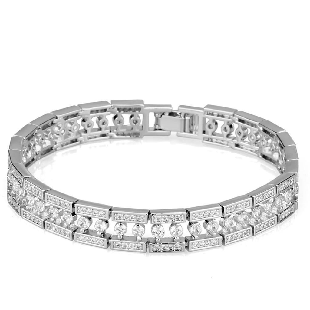 3W944 - Rhodium Brass Jewelry Sets with AAA Grade CZ  in Clear - Dope Women's Clothing 