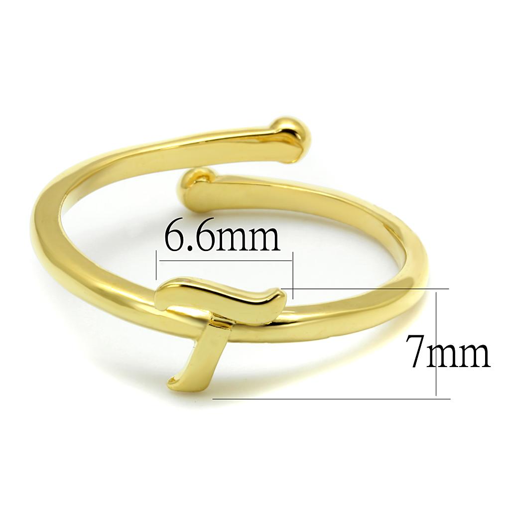 LO4018 - Flash Gold Brass Ring with No Stone - Dope Women's Clothing 