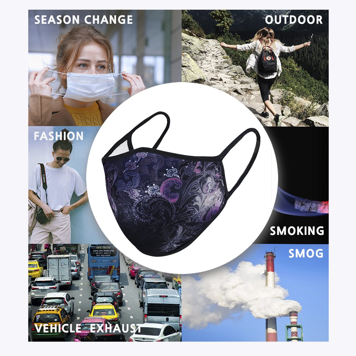 Purpler DaCover 3-Layered Face Cover-PM0165 - Dope Women's Clothing 