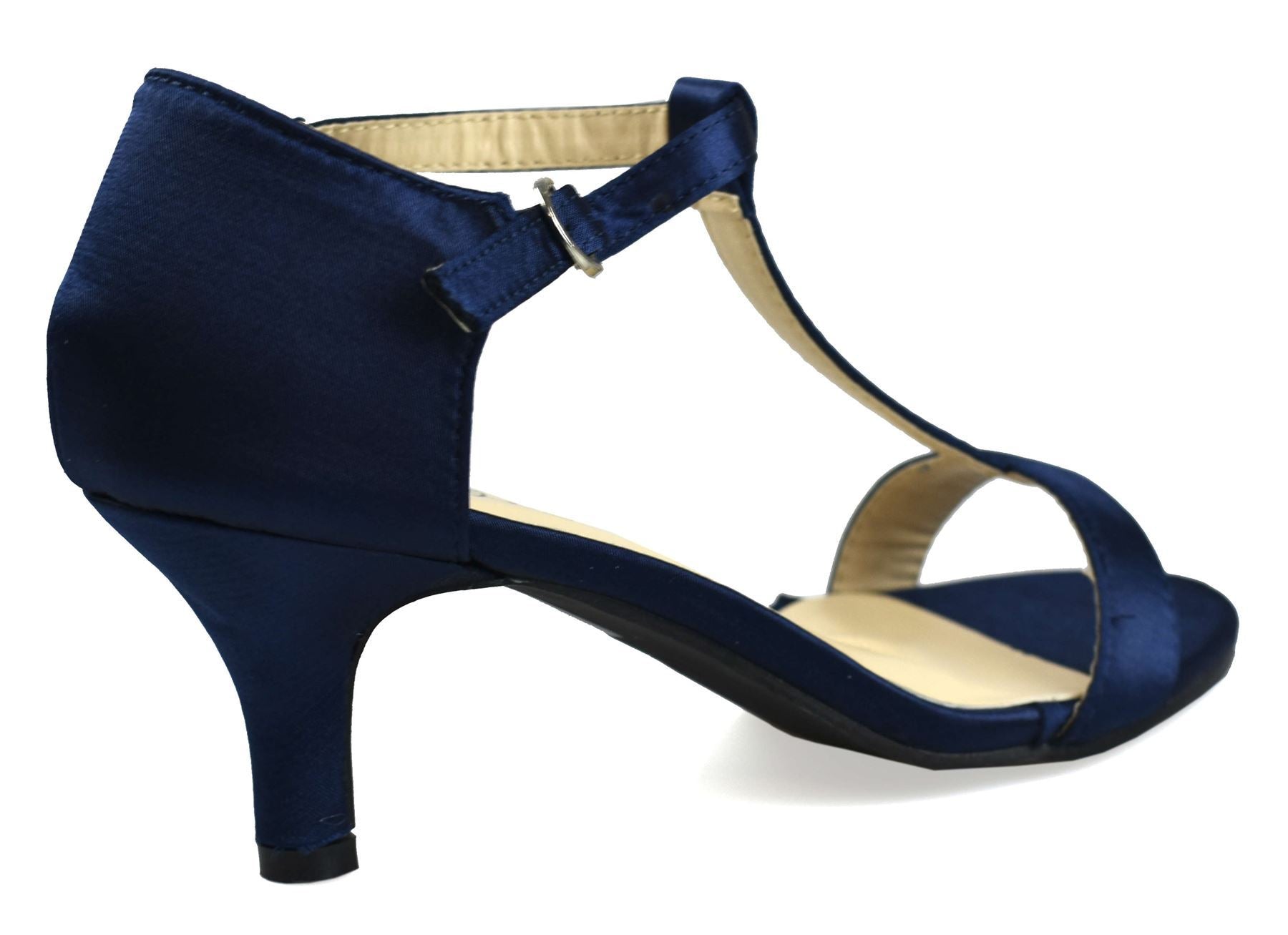 Open Toe Satin Sandal Navy - Dope Women's Clothing 
