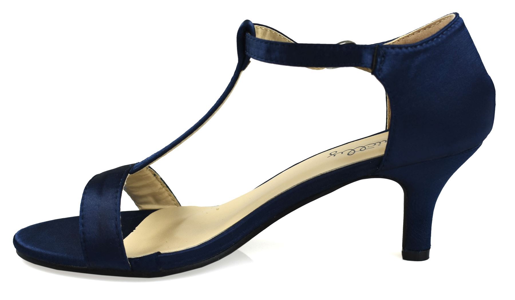 Open Toe Satin Sandal Navy - Dope Women's Clothing 