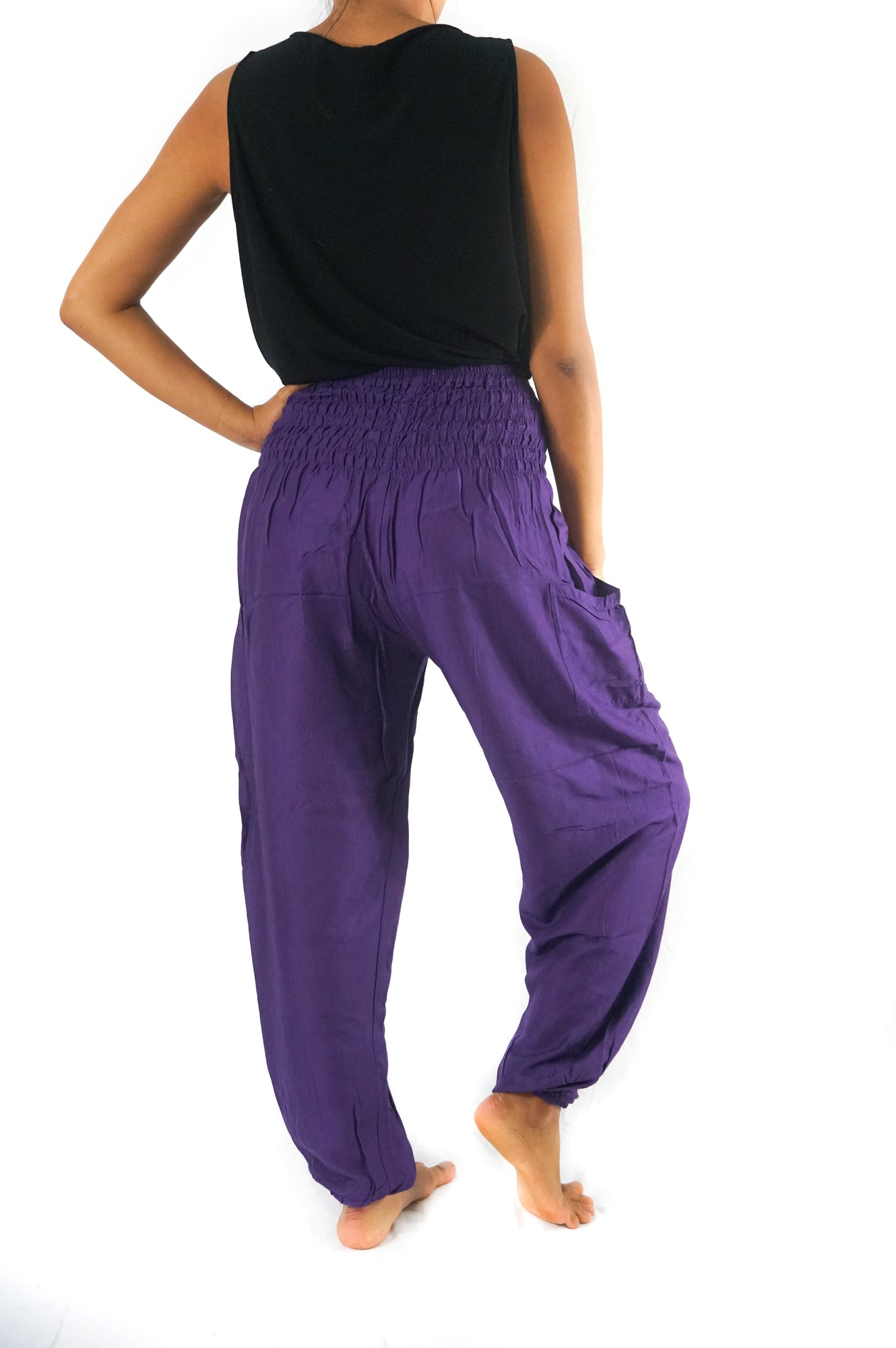 Purple Women Boho Pants Hippie Pants Yoga Pants Harem - Dope Women's Clothing 