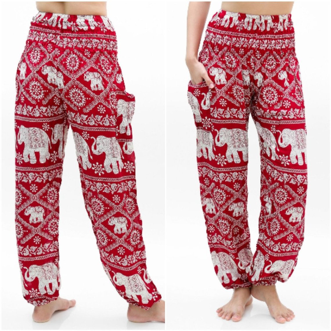 Burgundy ELEPHANT Pants Women Boho Pants Hippie Pants Yoga - Dope Women's Clothing 