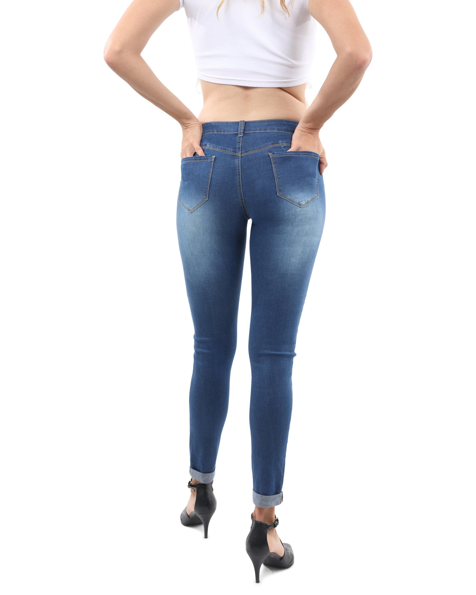 Wallace Skinny Jeans - Navy - Dope Women's Clothing 