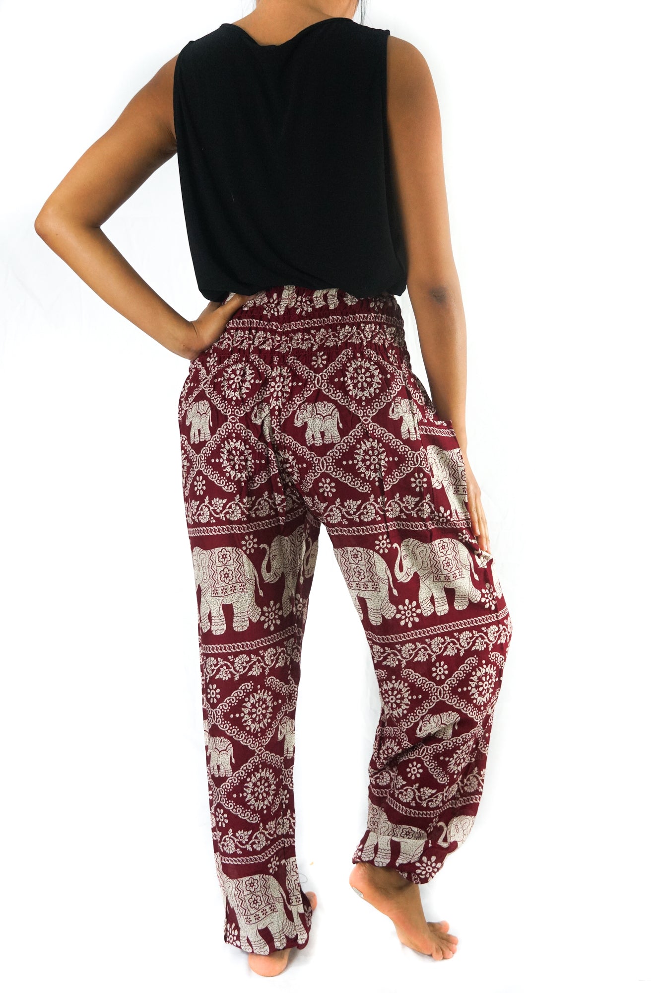 Burgundy ELEPHANT Pants Women Boho Pants Hippie Pants Yoga - Dope Women's Clothing 