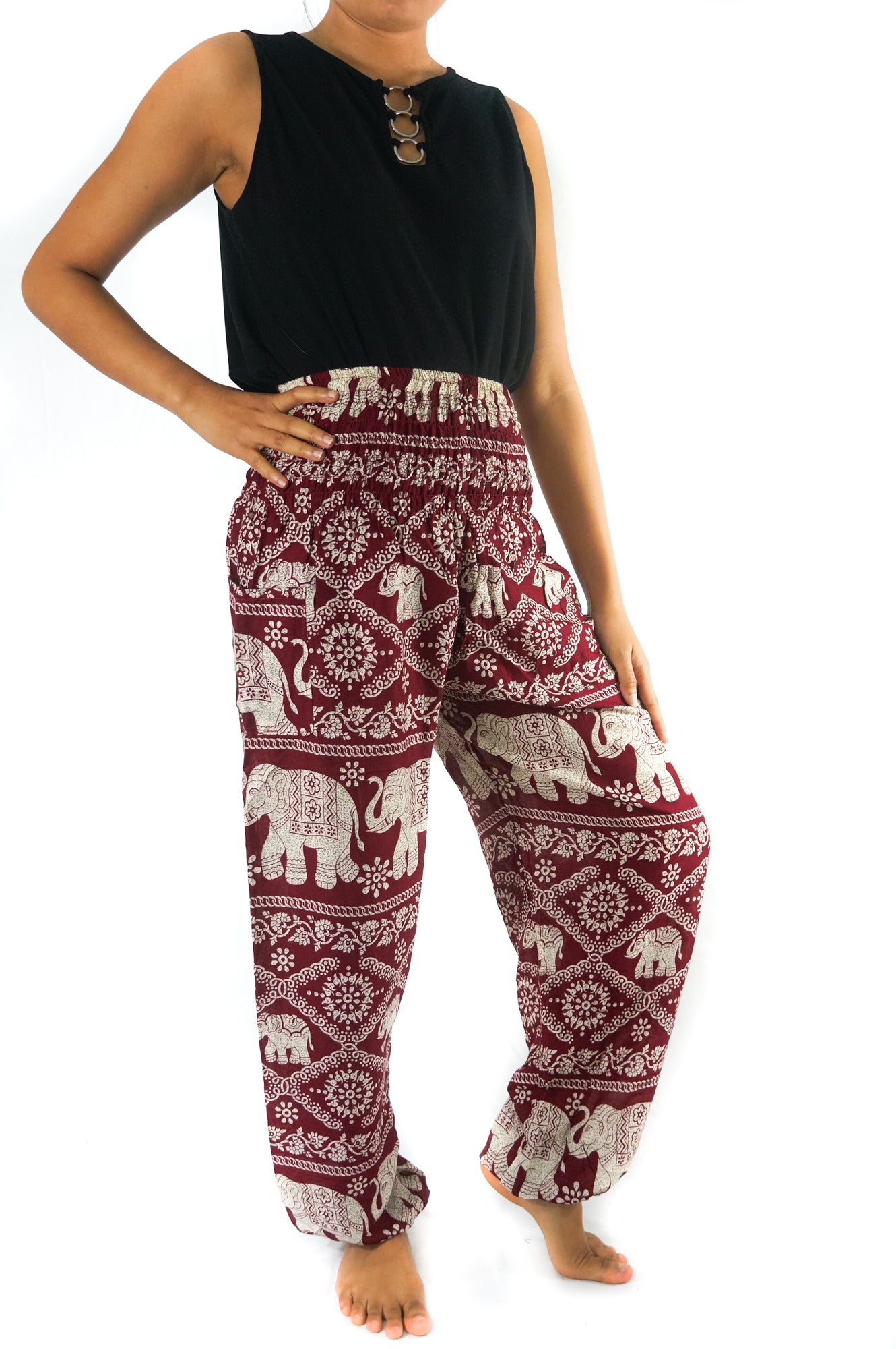 Burgundy ELEPHANT Pants Women Boho Pants Hippie Pants Yoga - Dope Women's Clothing 