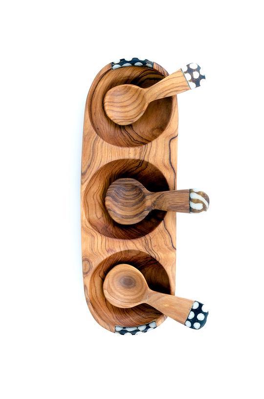 Triple Olive Wood Hand Carved African Salad bowls, Serving bowls. - Dope Women's Clothing 