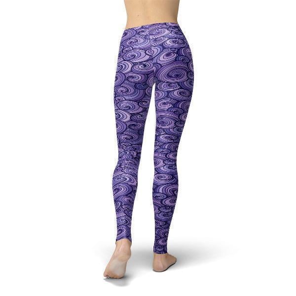 Jean Purple Swirls Leggings - Dope Women's Clothing 
