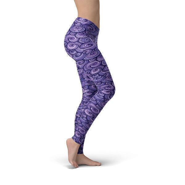 Jean Purple Swirls Leggings - Dope Women's Clothing 