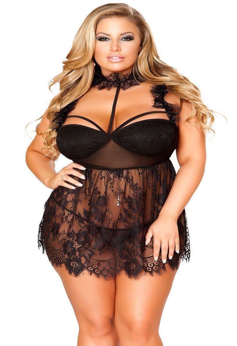 Sexy Babydoll Lace Night Gown - Dope Women's Clothing 