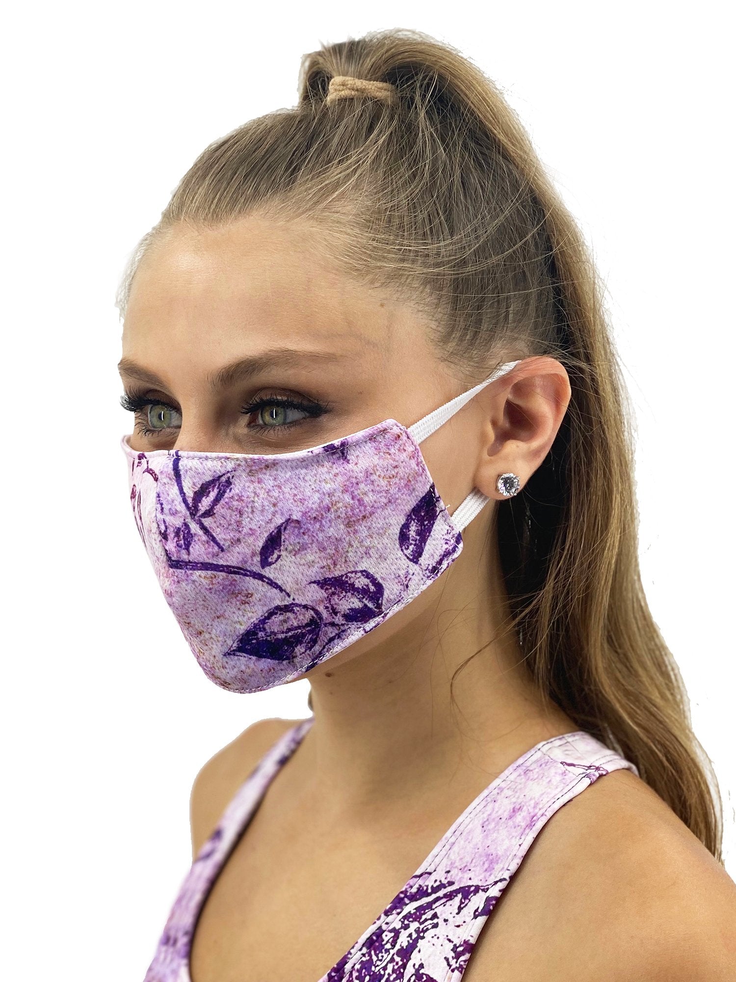 Vintage Purple Flower Face Cover - Dope Women's Clothing 